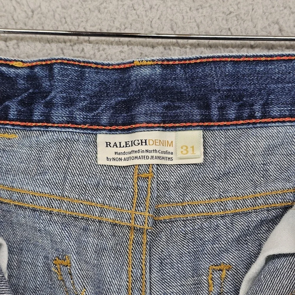 Raleigh Denim‎ Jeans Mens 31x32 Blue Selvedge White Oak Cone Denim Button Fly